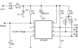 Индикатр времени работы электронных ламп.